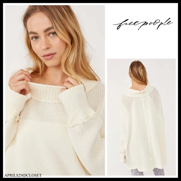 FREE PEOPLE SWEATER BOHO 90s VIBES FLOWY PULLOVER OVERSIZED TUNIC A2C - Picture 8 of 10